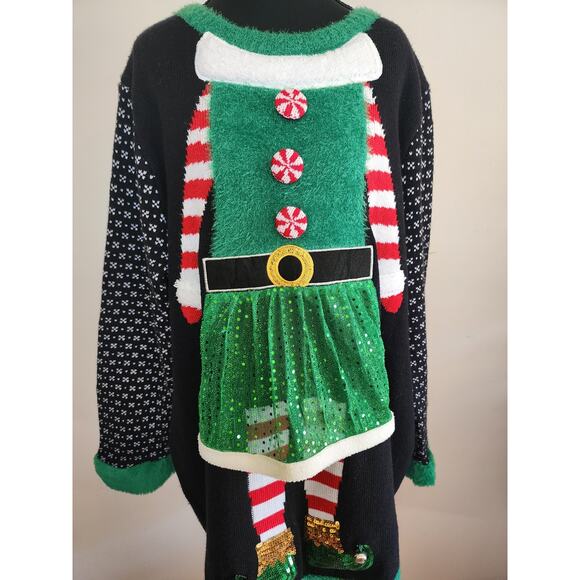 Holiday Elf 2X Women's Sweater - Picture 2 of 8